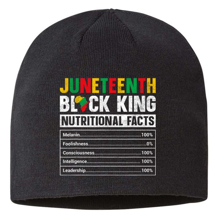 Juneteenth Black King Nutritional Facts Melanin Father Sustainable Beanie