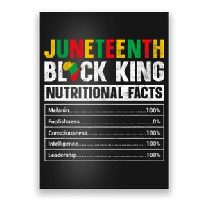 Juneteenth Black King Nutritional Facts Melanin Father Poster