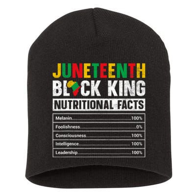 Juneteenth Black King Nutritional Facts Melanin Father Short Acrylic Beanie