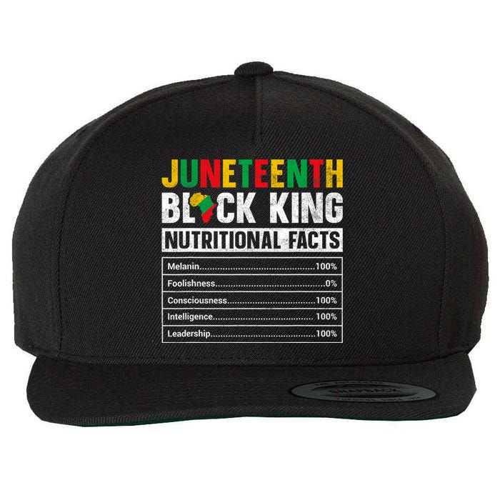 Juneteenth Black King Nutritional Facts Melanin Father Wool Snapback Cap