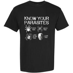 Joe Biden Know Your Parasites Deer Tick Wood Tick Lone Star Tick Luna Tick Garment-Dyed Heavyweight T-Shirt