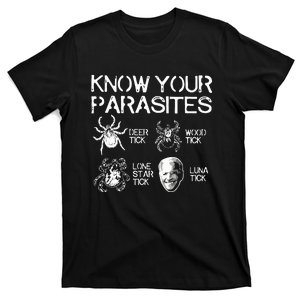 Joe Biden Know Your Parasites Deer Tick Wood Tick Lone Star Tick Luna Tick T-Shirt