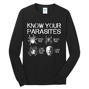 Joe Biden Know Your Parasites Deer Tick Wood Tick Lone Star Tick Luna Tick Tall Long Sleeve T-Shirt