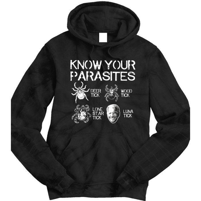 Joe Biden Know Your Parasites Deer Tick Wood Tick Lone Star Tick Luna Tick Tie Dye Hoodie