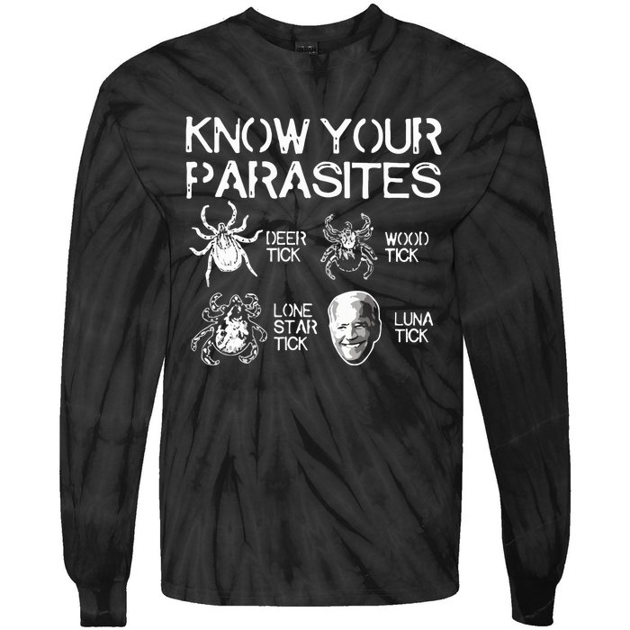 Joe Biden Know Your Parasites Deer Tick Wood Tick Lone Star Tick Luna Tick Tie-Dye Long Sleeve Shirt