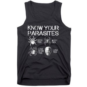 Joe Biden Know Your Parasites Deer Tick Wood Tick Lone Star Tick Luna Tick Tank Top