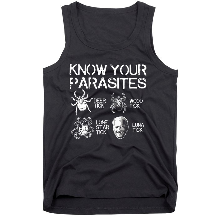 Joe Biden Know Your Parasites Deer Tick Wood Tick Lone Star Tick Luna Tick Tank Top