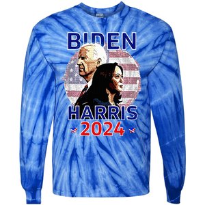 Joe Biden Kamala Harris Democrat Campaign 2024 Tie-Dye Long Sleeve Shirt