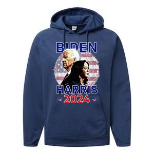 Joe Biden Kamala Harris Democrat Campaign 2024 Performance Fleece Hoodie