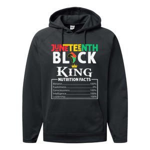 Juneteenth Black King Nutritional Facts Freedom Day Black History Month Dream Performance Fleece Hoodie