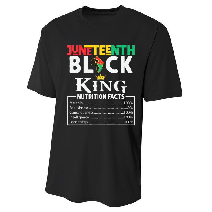 Juneteenth Black King Nutritional Facts Freedom Day Black History Month Dream Performance Sprint T-Shirt