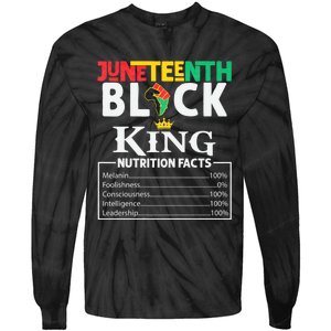 Juneteenth Black King Nutritional Facts Freedom Day Black History Month Dream Tie-Dye Long Sleeve Shirt