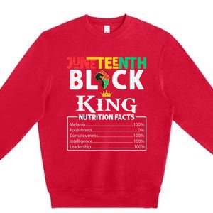 Juneteenth Black King Nutritional Facts Freedom Day Black History Month Dream Premium Crewneck Sweatshirt