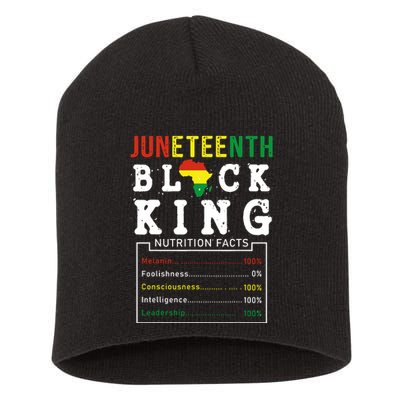 Juneteenth Black King Nutrition Facts Fathers Day Melanin Short Acrylic Beanie