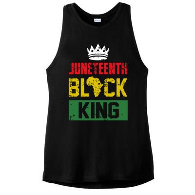 Juneteenth Black King Nutritional Facts Boy Juneteenth Ladies PosiCharge Tri-Blend Wicking Tank