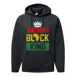 Juneteenth Black King Nutritional Facts Boy Juneteenth Performance Fleece Hoodie