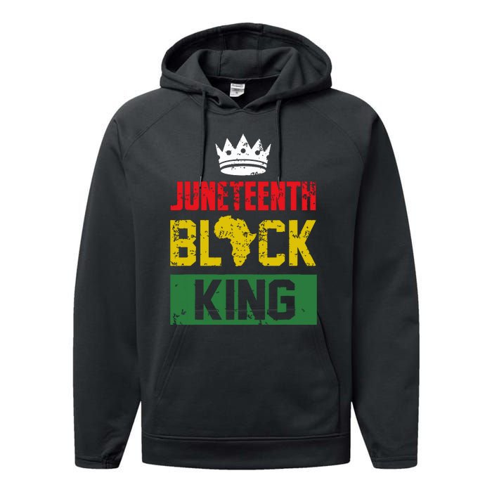 Juneteenth Black King Nutritional Facts Boy Juneteenth Performance Fleece Hoodie