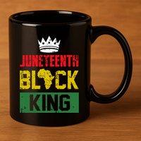 Juneteenth Black King Nutritional Facts Boy Juneteenth 11oz C Handle Ceramic Mug