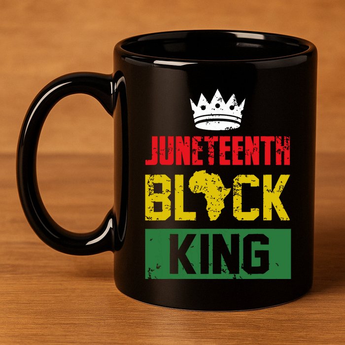 Juneteenth Black King Nutritional Facts Boy Juneteenth 11oz C Handle Ceramic Mug