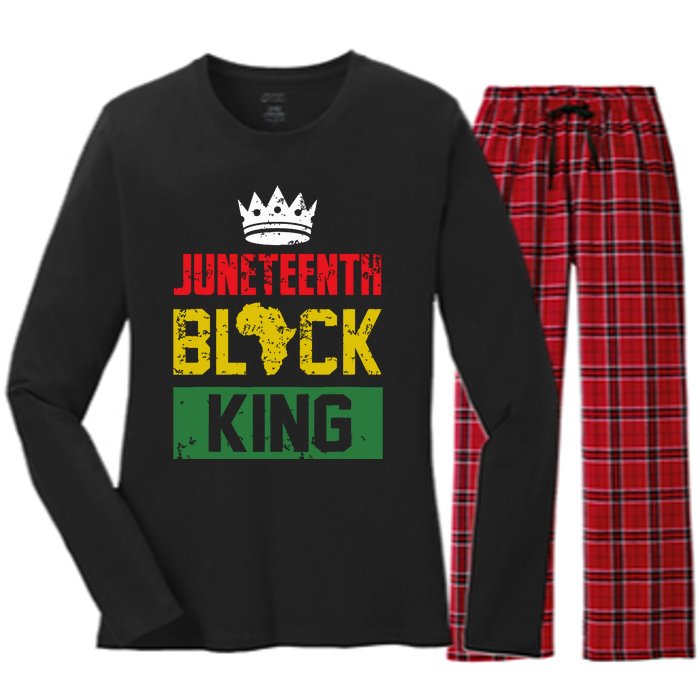 Juneteenth Black King Nutritional Facts Boy Juneteenth Women's Long Sleeve Flannel Pajama Set 