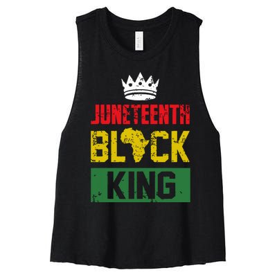 Juneteenth Black King Nutritional Facts Boy Juneteenth Women's Racerback Cropped Tank