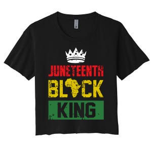 Juneteenth Black King Nutritional Facts Boy Juneteenth Women's Crop Top Tee