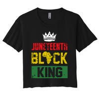 Juneteenth Black King Nutritional Facts Boy Juneteenth Women's Crop Top Tee