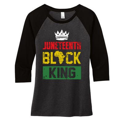 Juneteenth Black King Nutritional Facts Boy Juneteenth Women's Tri-Blend 3/4-Sleeve Raglan Shirt