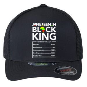 Juneteenth Black King Nutritional Facts Melanin Father Flexfit Unipanel Trucker Cap