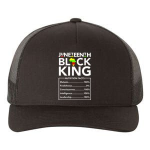 Juneteenth Black King Nutritional Facts Melanin Father Yupoong Adult 5-Panel Trucker Hat