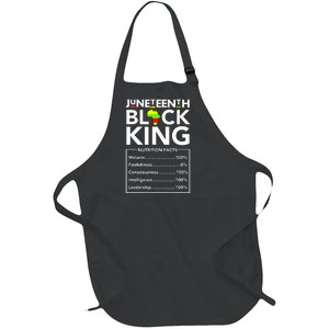 Juneteenth Black King Nutritional Facts Melanin Father Full-Length Apron With Pockets