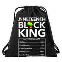 Juneteenth Black King Nutritional Facts Melanin Father Drawstring Bag