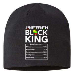 Juneteenth Black King Nutritional Facts Melanin Father Sustainable Beanie