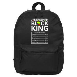 Juneteenth Black King Nutritional Facts Melanin Father 16 in Basic Backpack