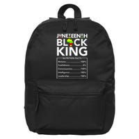 Juneteenth Black King Nutritional Facts Melanin Father 16 in Basic Backpack