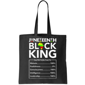 Juneteenth Black King Nutritional Facts Melanin Father Tote Bag