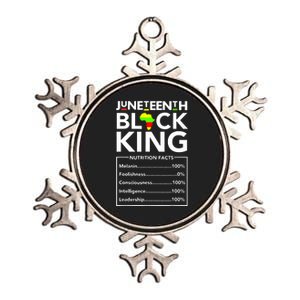 Juneteenth Black King Nutritional Facts Melanin Father Metallic Star Ornament