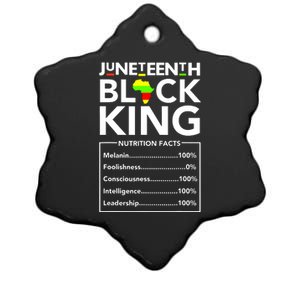 Juneteenth Black King Nutritional Facts Melanin Father Ceramic Star Ornament