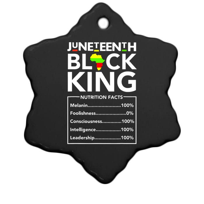 Juneteenth Black King Nutritional Facts Melanin Father Ceramic Star Ornament