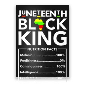 Juneteenth Black King Nutritional Facts Melanin Father Poster