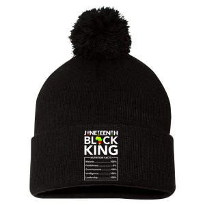 Juneteenth Black King Nutritional Facts Melanin Father Pom Pom 12in Knit Beanie