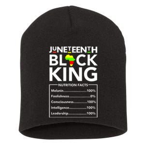 Juneteenth Black King Nutritional Facts Melanin Father Short Acrylic Beanie