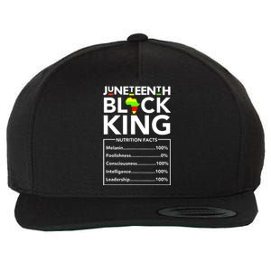 Juneteenth Black King Nutritional Facts Melanin Father Wool Snapback Cap