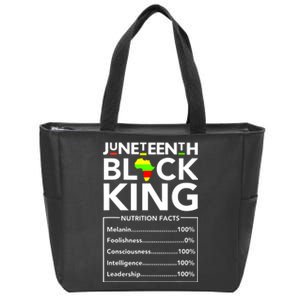 Juneteenth Black King Nutritional Facts Melanin Father Zip Tote Bag