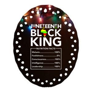 Juneteenth Black King Nutritional Facts Melanin Father Ceramic Oval Ornament