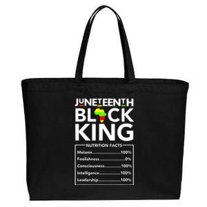 Juneteenth Black King Nutritional Facts Melanin Father Cotton Canvas Jumbo Tote