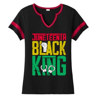 Juneteenth Black King Celebration Graphic Ladies Halftime Notch Neck Tee