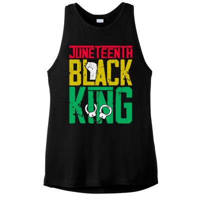 Juneteenth Black King Celebration Graphic Ladies PosiCharge Tri-Blend Wicking Tank