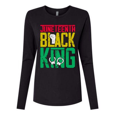 Juneteenth Black King Celebration Graphic Womens Cotton Relaxed Long Sleeve T-Shirt