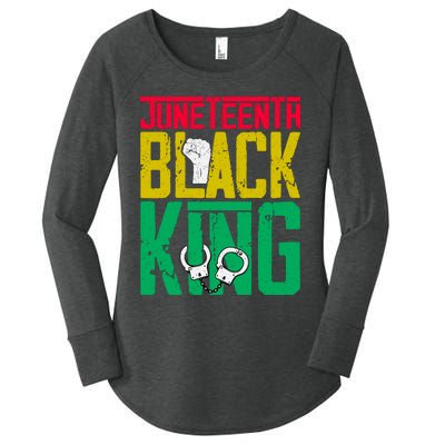 Juneteenth Black King Celebration Graphic Women's Perfect Tri Tunic Long Sleeve Shirt